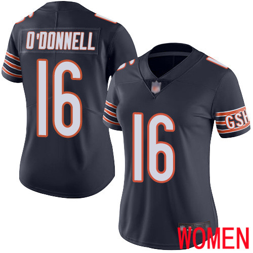 Chicago Bears Limited Navy Blue Women Pat O Donnell Home Jersey NFL Football 16 Vapor Untouchable